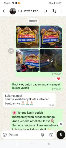 Testimonial Papan Bunga Pernikahan sawit